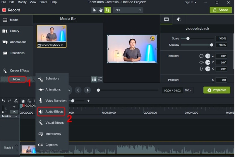 Cách chỉnh âm thanh trong video bằng phần mềm Camtasia Studio 4