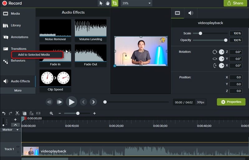 Cách chỉnh âm thanh trong video bằng phần mềm Camtasia Studio 5