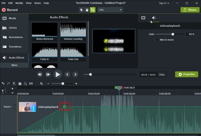 Cách chỉnh âm thanh trong video bằng phần mềm Camtasia Studio 6