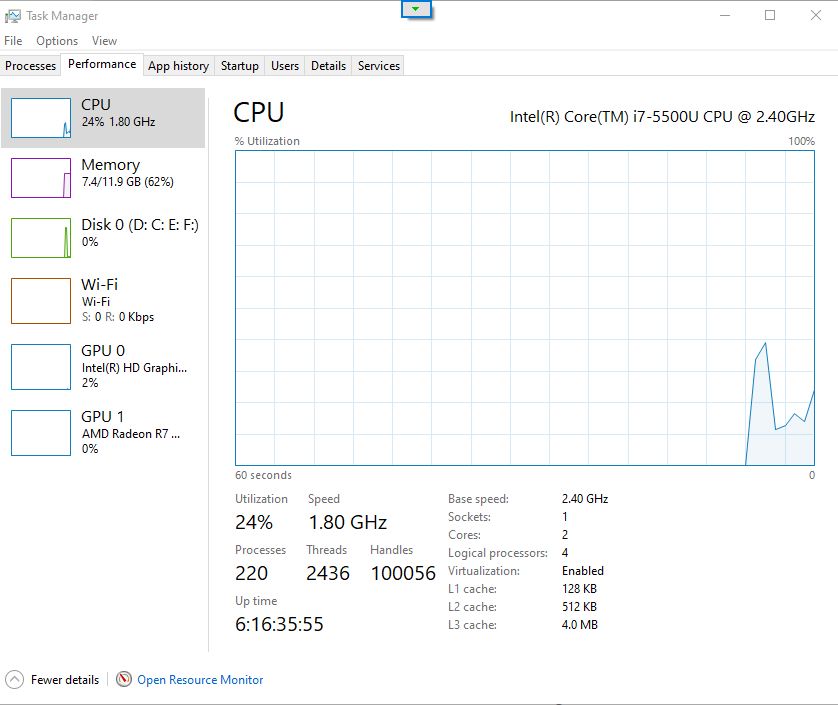 Cách kiểm tra cpu chạy bao nhiêu phần trăm, số nhân và luồng của CPU trên Windows 10 2