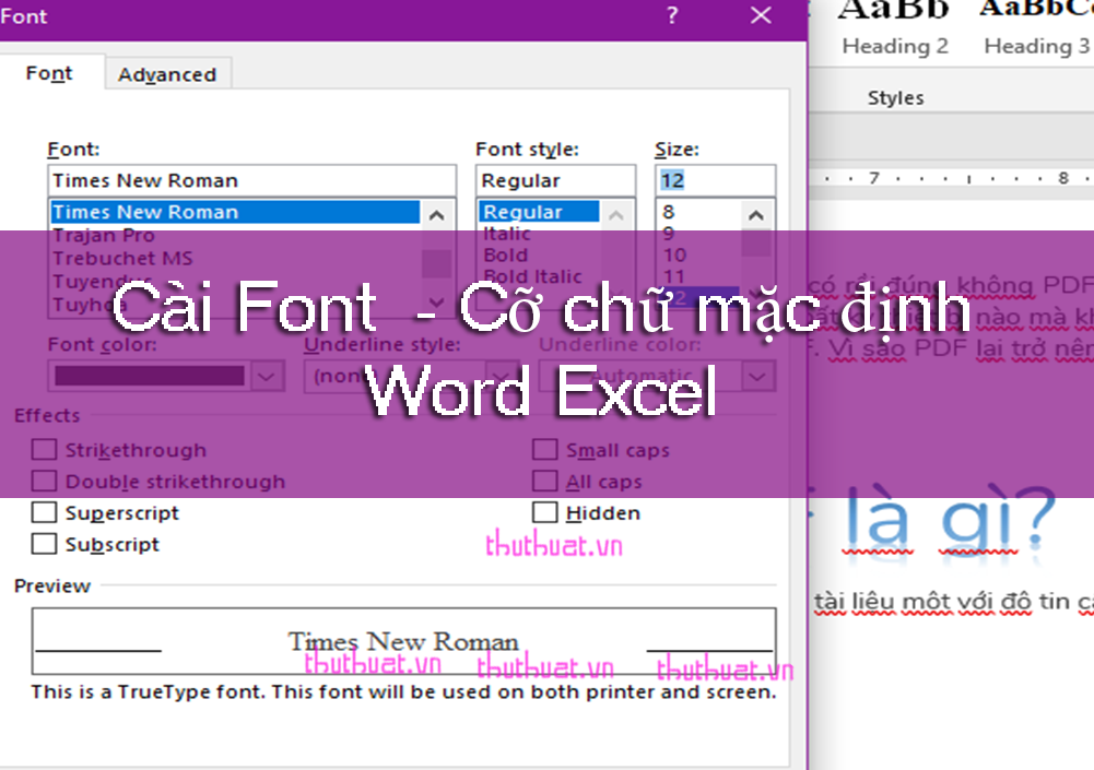 Hướng dẫn cách cài đặt Font chữ, cỡ chữ mặc định trên Word & Excel ...