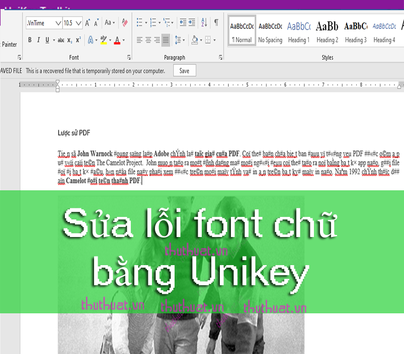 Sửa lỗi font chữ trong Word, Excel, PowerPoint bằng Unikey